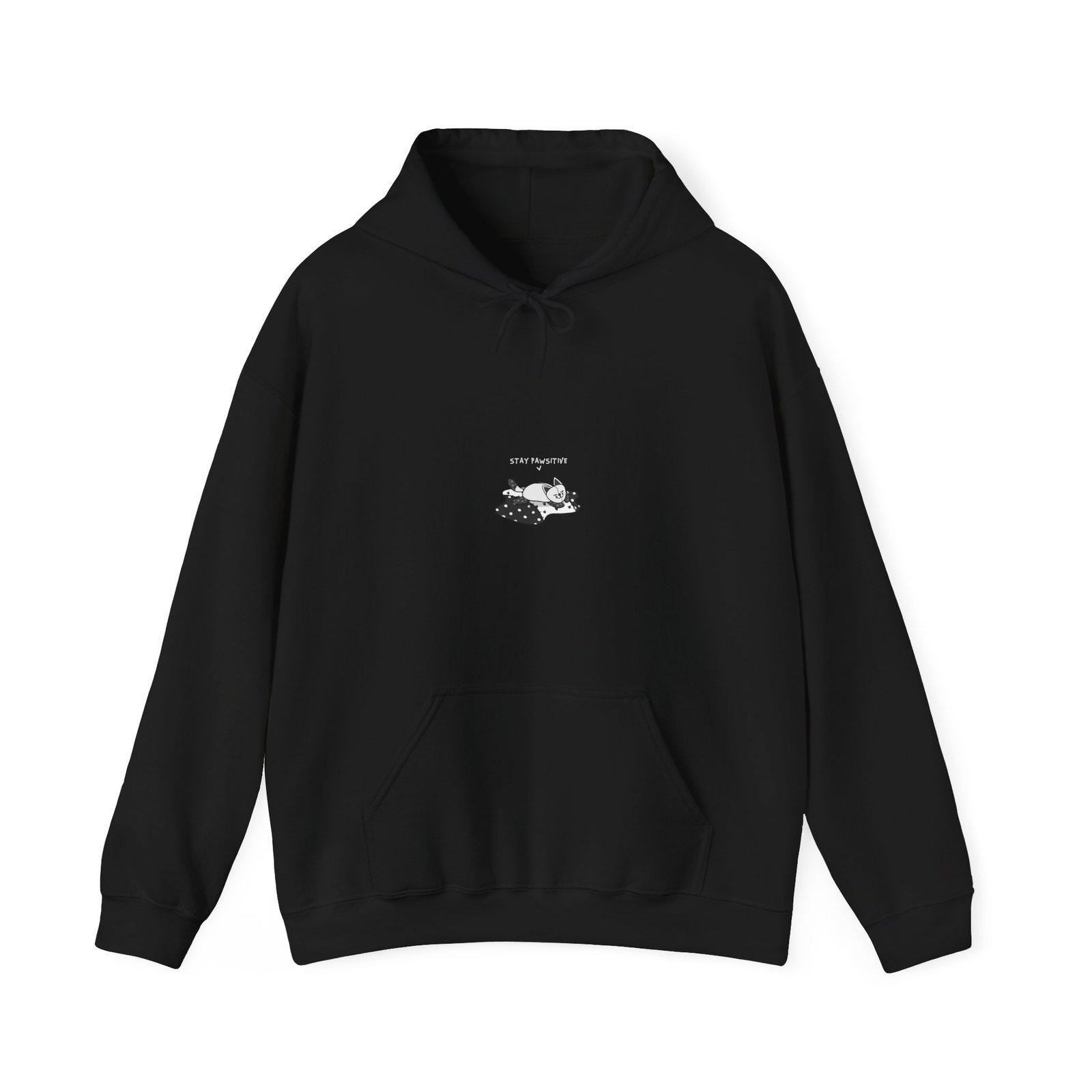 Stay Pawsitive Cat Hopeful Inspirational Design - Hoodie