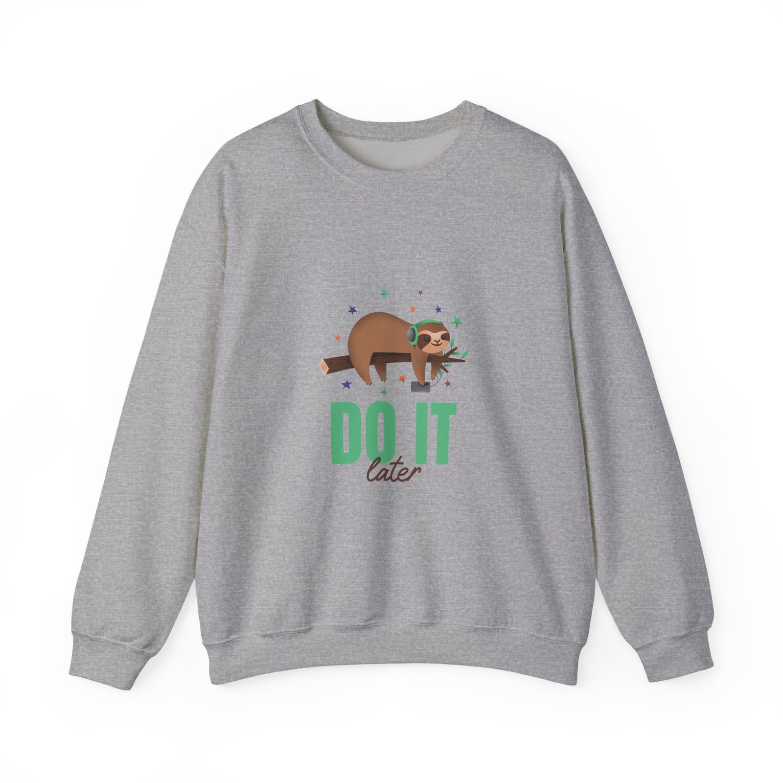 Do It Later Sloth Lazy Cartoon Illustration - Sweatshirt - Image 9