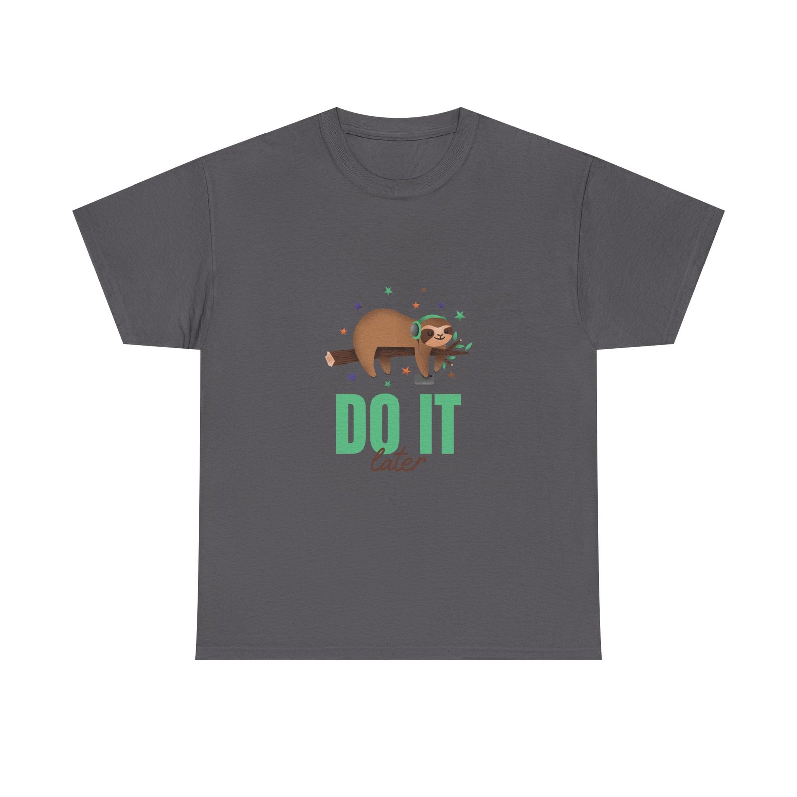 Funny Do It Later Sloth Lazy Cartoon Illustration - T-shirt - Image 5
