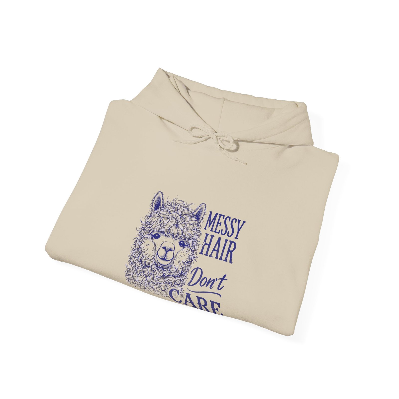 Cute Blue Llama with Messy Hair Graphic Design - Hoodie - Image 8