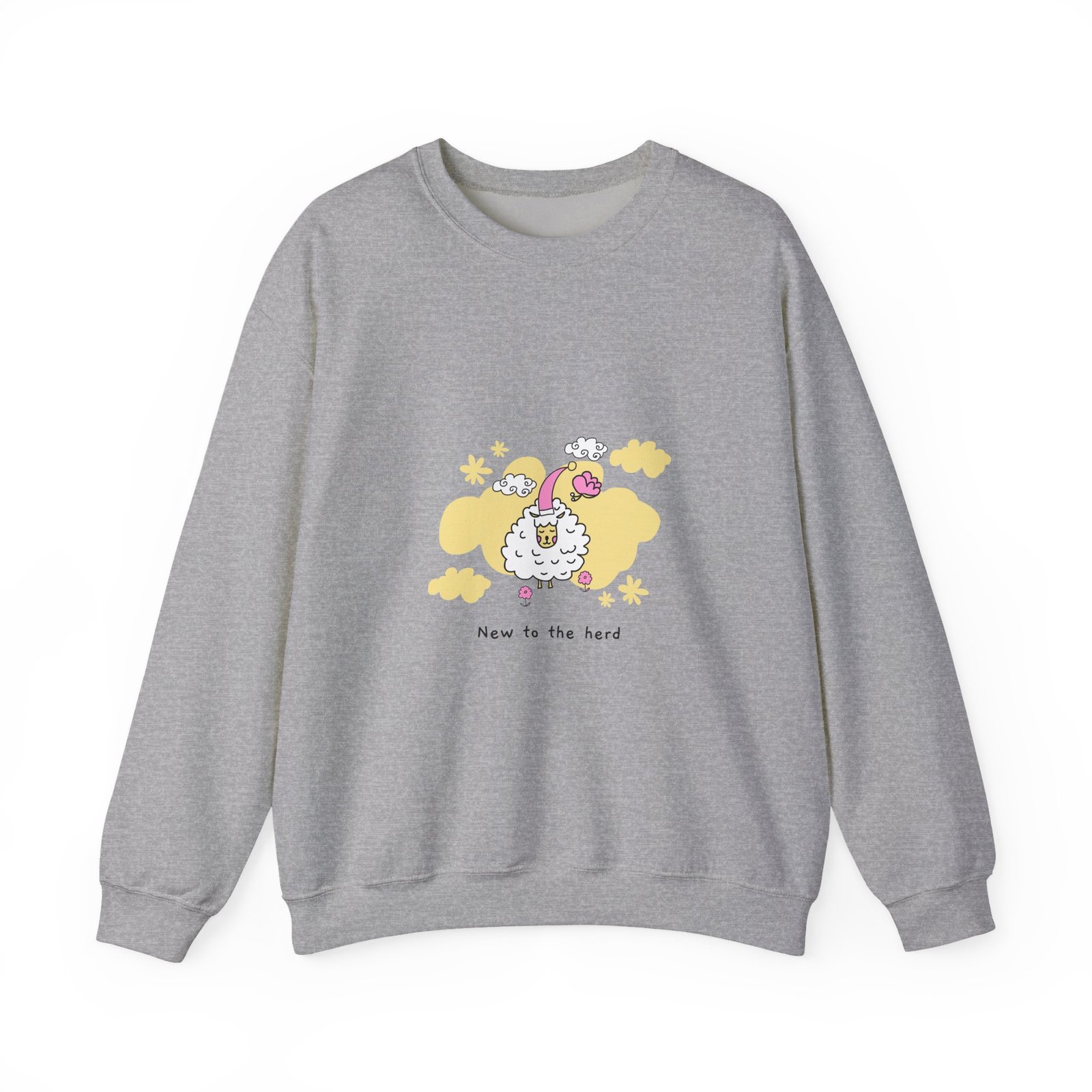 New to the Herd Cute Fluffy Sheep Graphic - Sweatshirt - Image 9