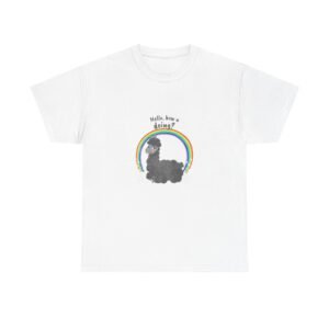Cute Friendly Alpaca Saying Hello How U Doing Design - T-shirt
