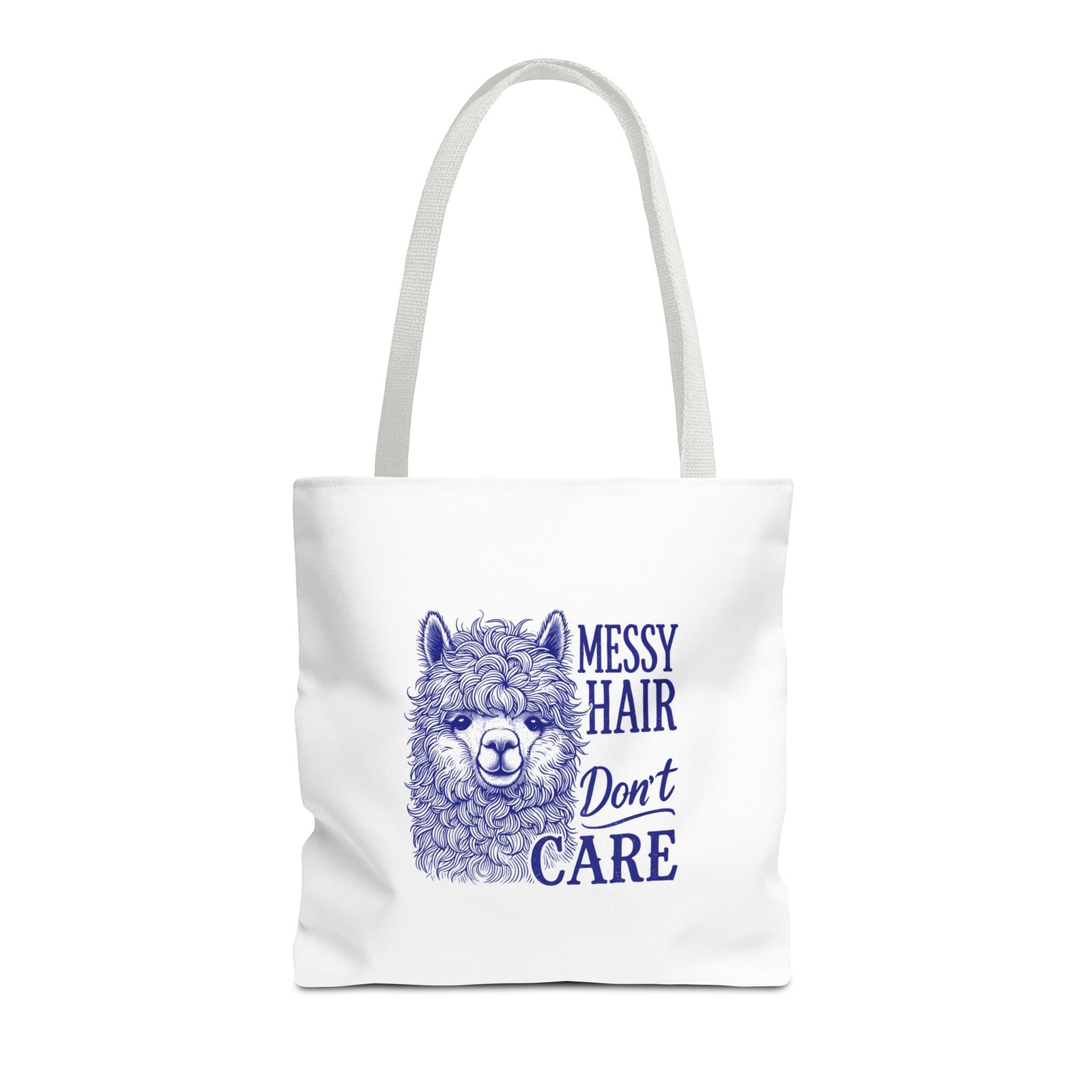 Cute Blue Llama with Messy Hair Graphic Design - Tote Bag - Image 5