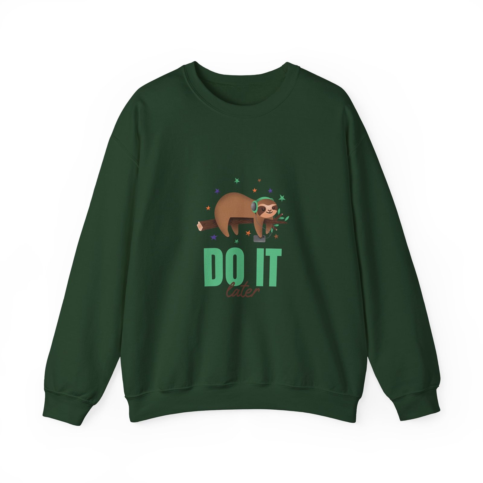 Funny Do It Later Sloth Lazy Cartoon Illustration - Sweatshirt - Image 5