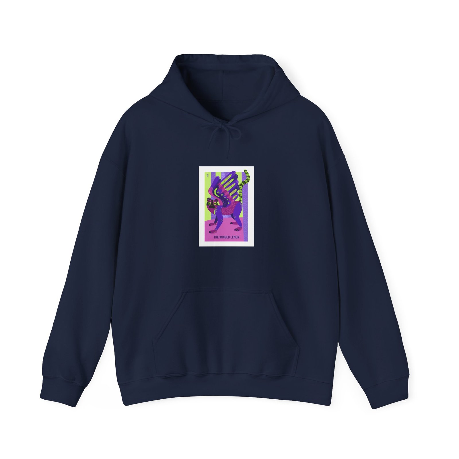 Colorful Winged Lemur Artistic Illustration - Hoodie - Image 9