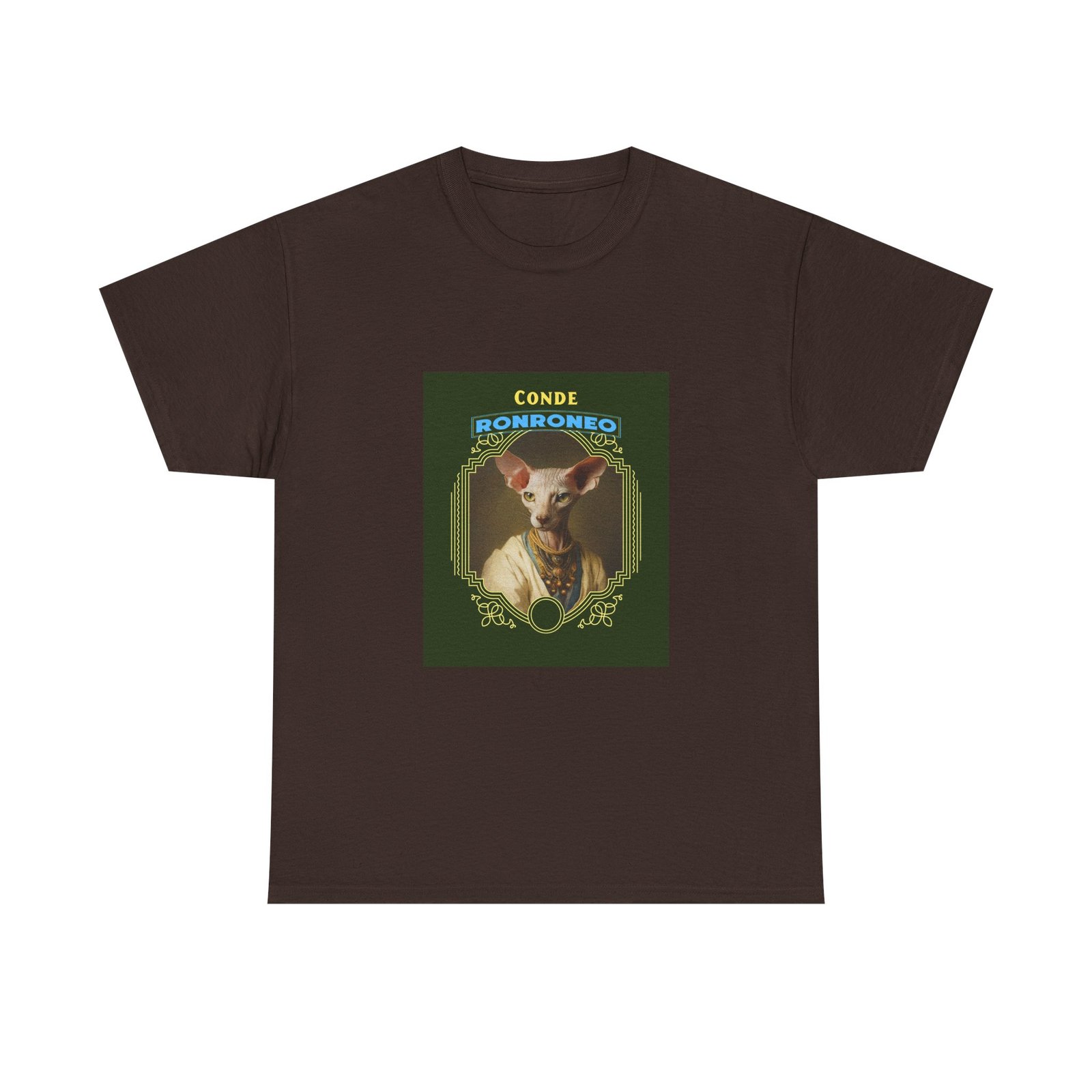 CONDE RONRONEO Sphynx Cat Noble Artistic Illustration - T-shirt