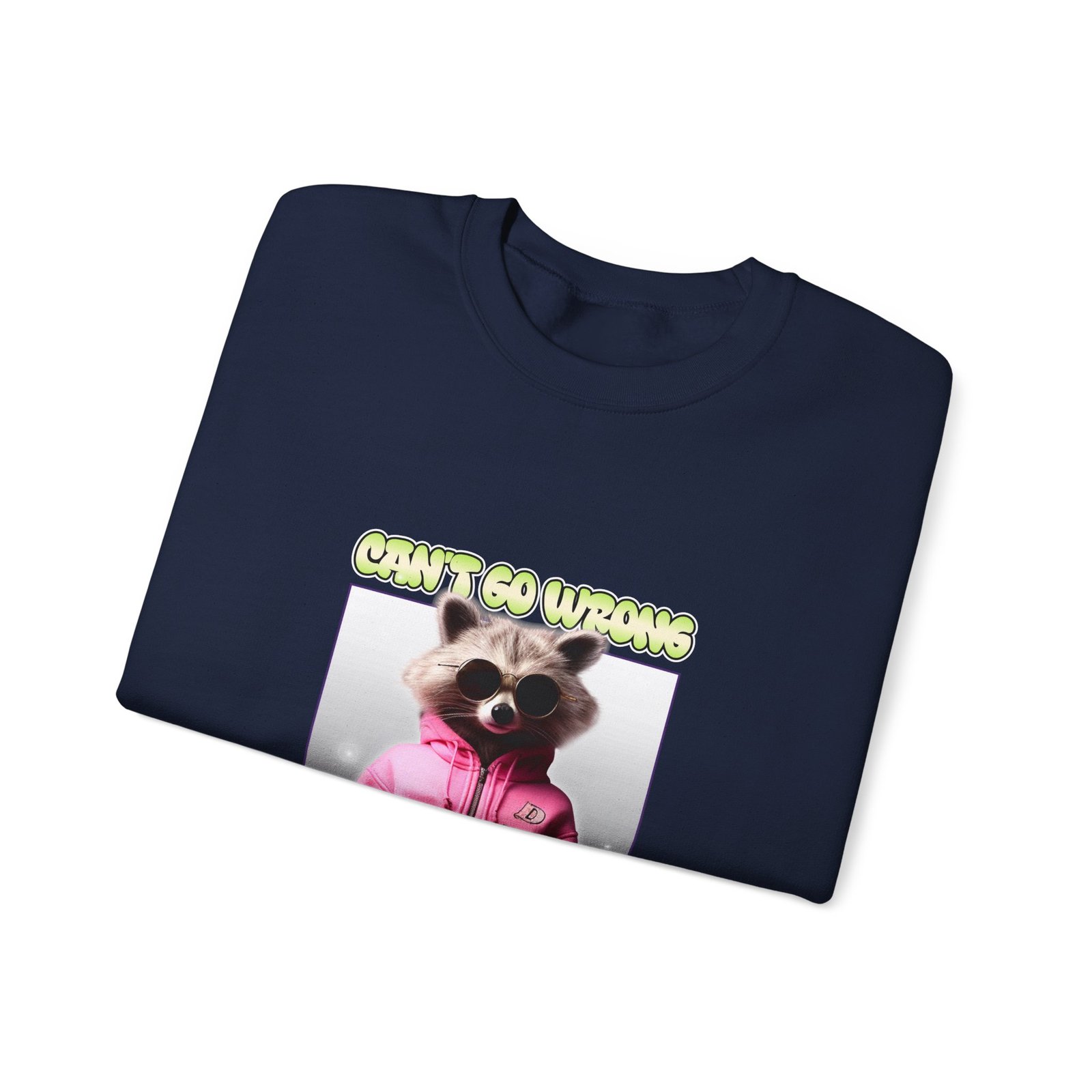 Can't Go Wrong With Pink Raccoon Stylish Graphic Design - Sweatshirt - Image 11