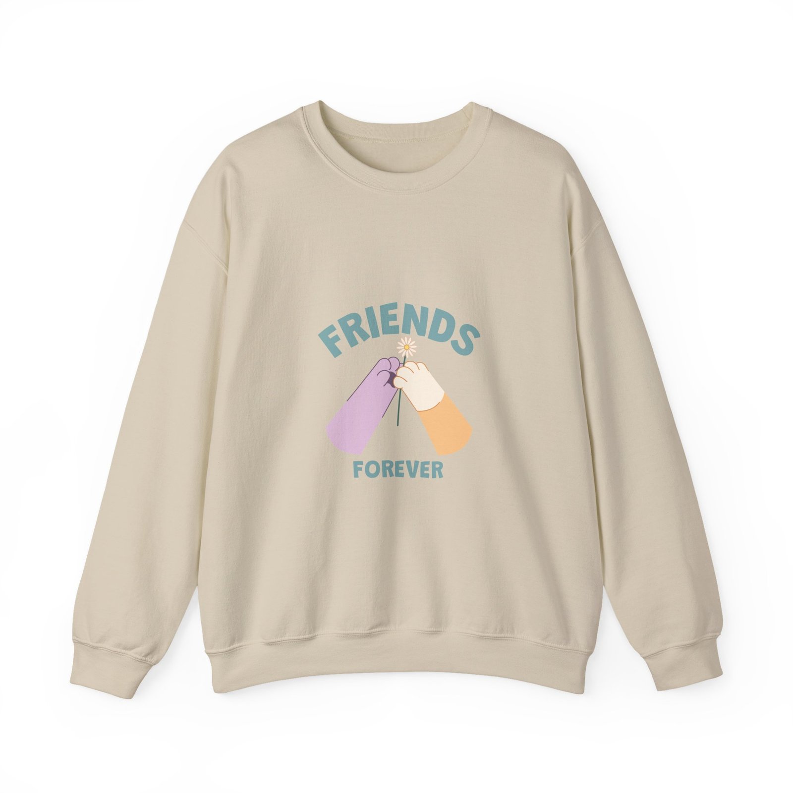 Friends Forever Animal Friends Cute Cartoon Illustration - Sweatshirt - Image 5