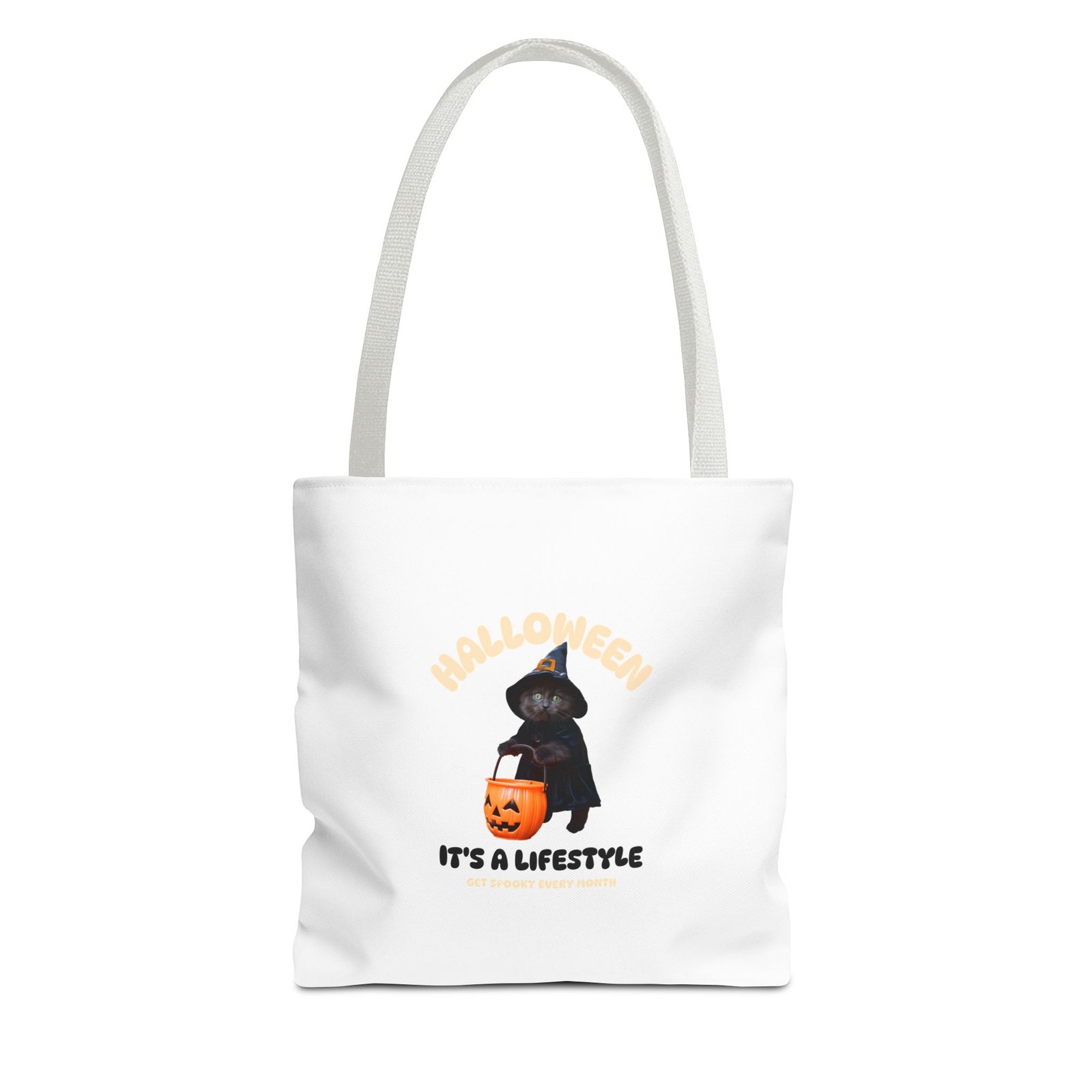 Halloween Lifestyle Cat With Spooky Elements Design - Tote Bag