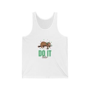 Do It Later Sloth Lazy Cartoon Illustration - Tank Top
