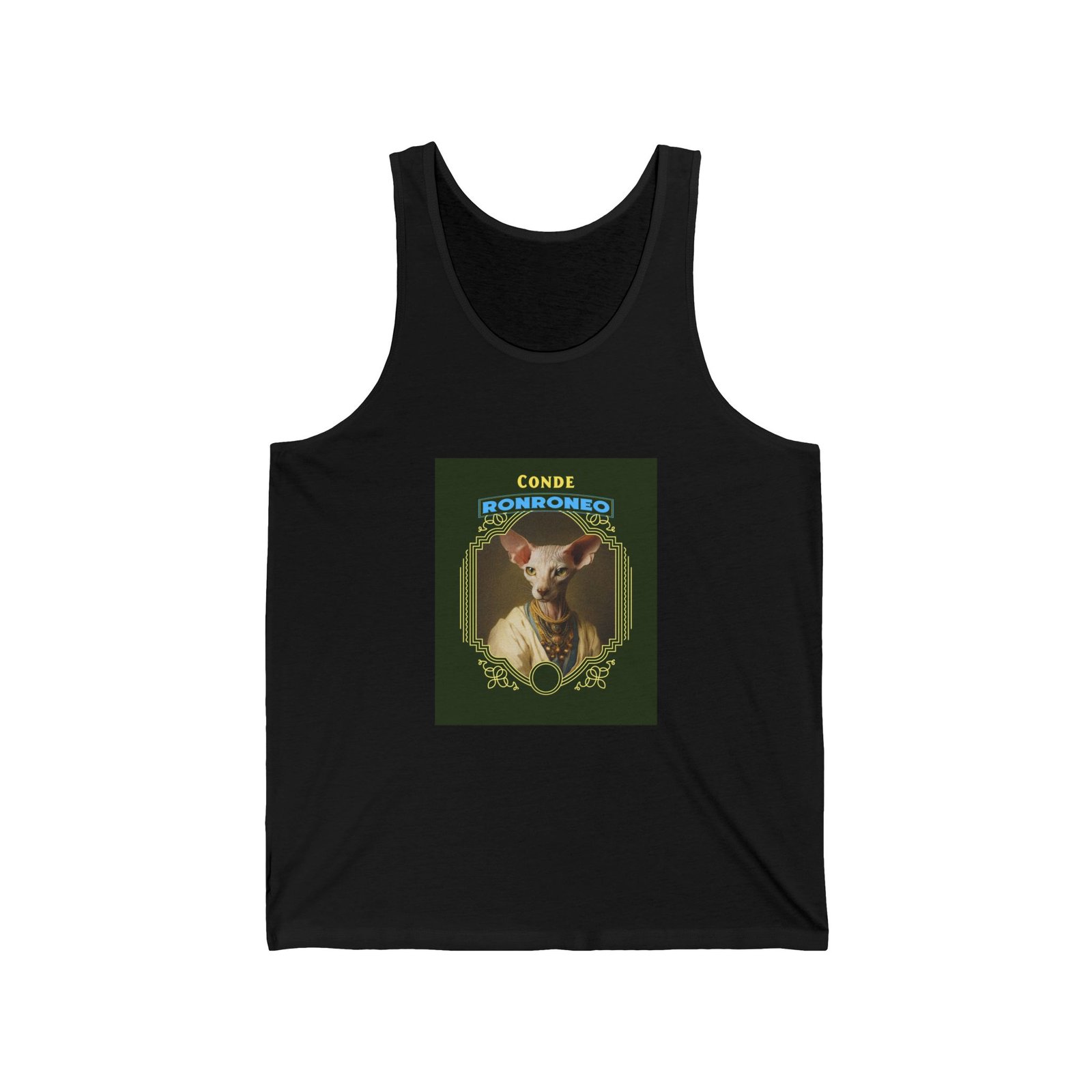 CONDE RONRONEO Sphynx Cat Noble Artistic Illustration - Tank Top