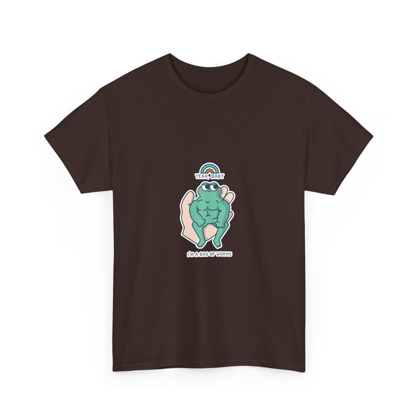 Yeah Baby Buff Frog Cartoon Muscle Fitness Illustration - T-shirt - Image 3