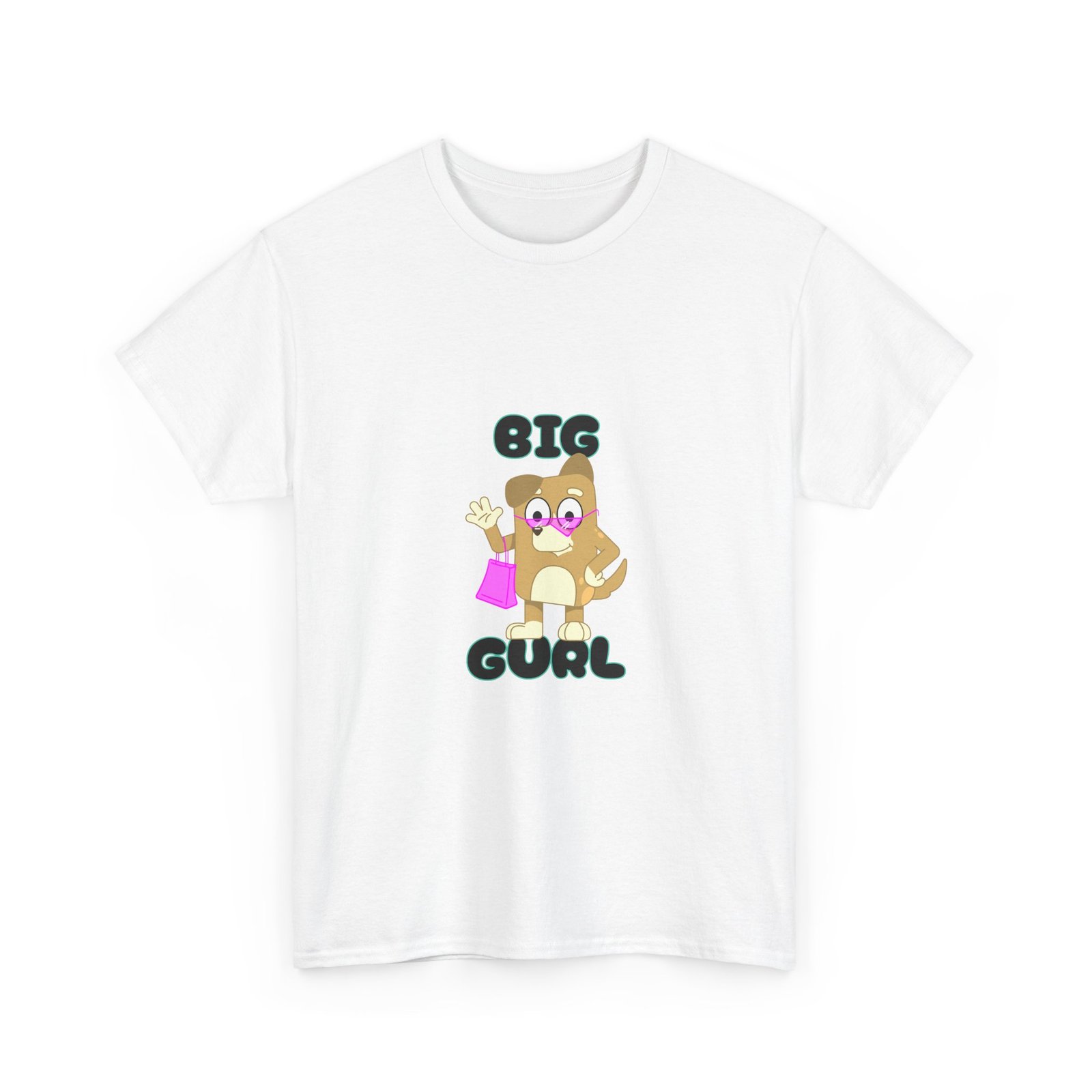 Big Gurl Squirrel Shopper Cartoon with Groceries and Bag - T-shirt - Image 3