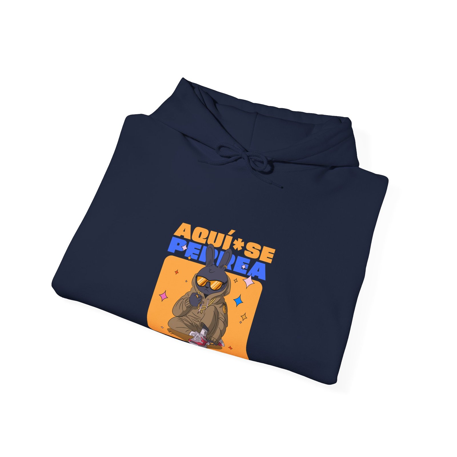 AQUÍ SE PERREA Bunny Urban Streetwear Graphic Design - Hoodie - Image 12