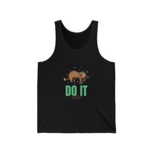 Funny Do It Later Sloth Lazy Cartoon Illustration - Tank Top