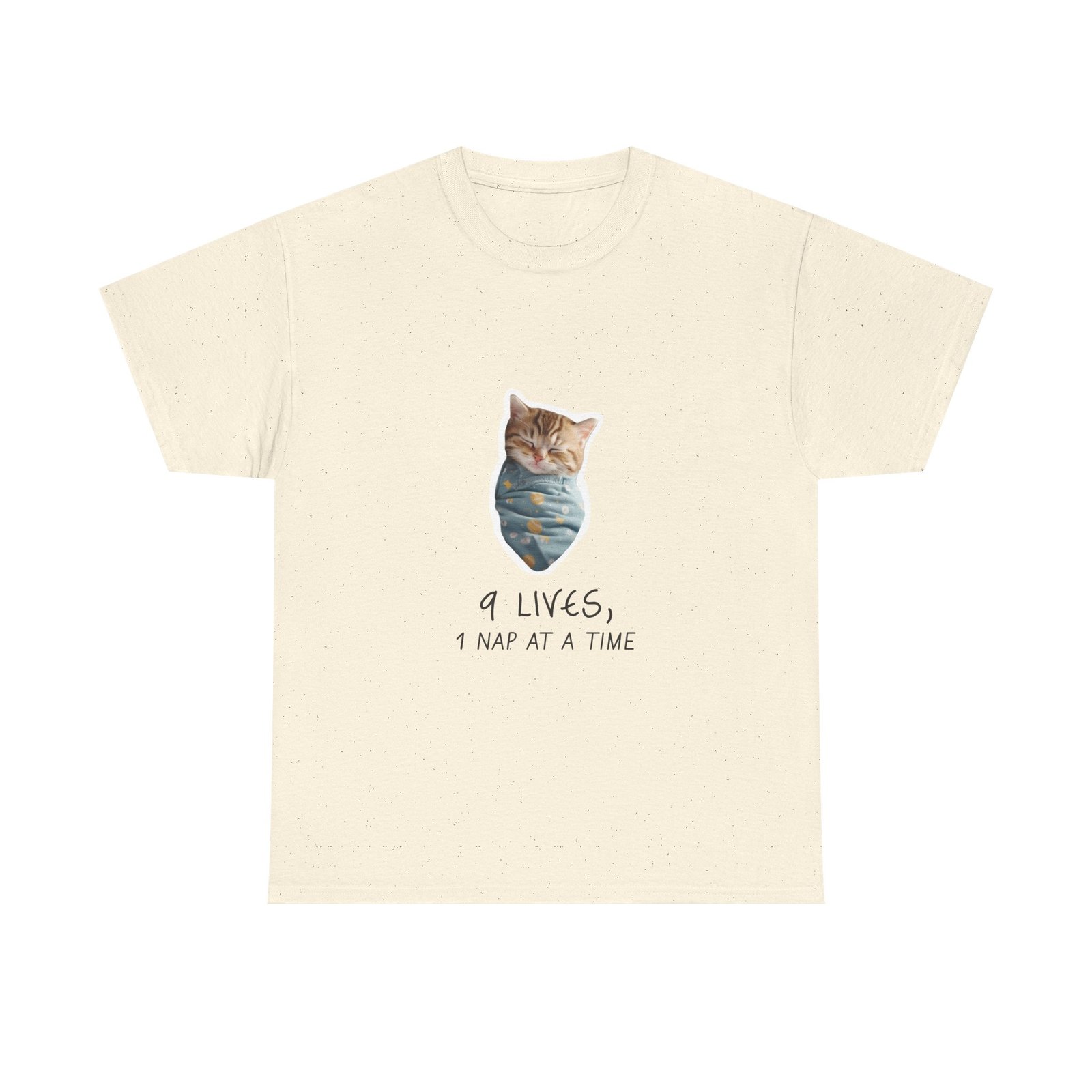 Cute Cat Illustration with "Lives Nap at a Time" Sleepy Theme - T-shirt - Image 5