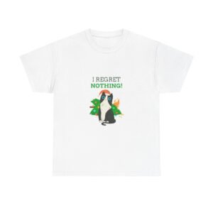 No Regrets Dog with Bold Typography and Playful Expression - T-shirt