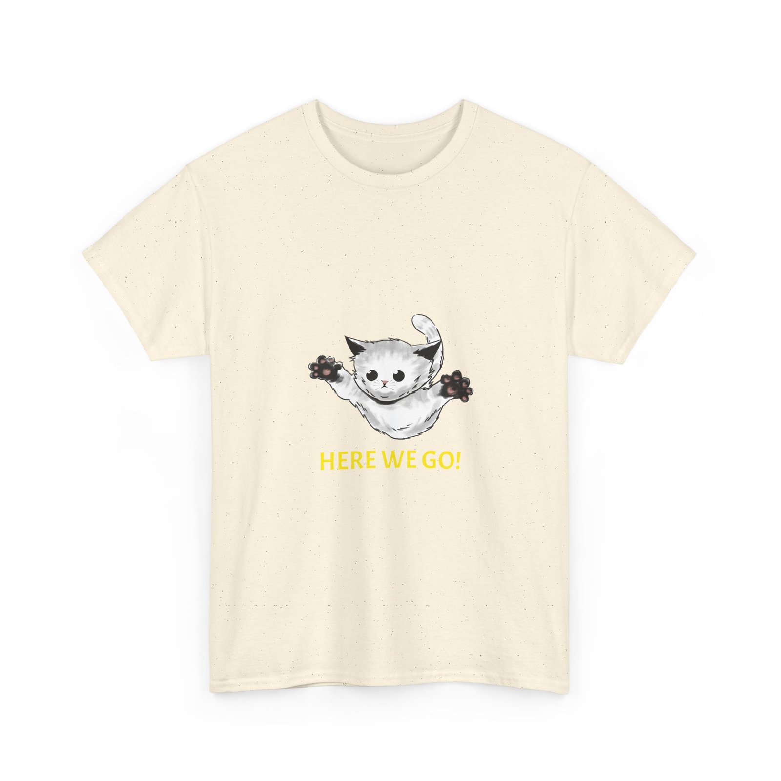 Here We Go Cat Playful Cartoon Illustration - T-shirt - Image 7