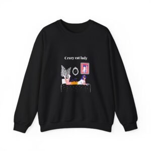 Crazy Cat Lady Relaxed Cat Illustration with Whimsical Charm - Sweatshirt