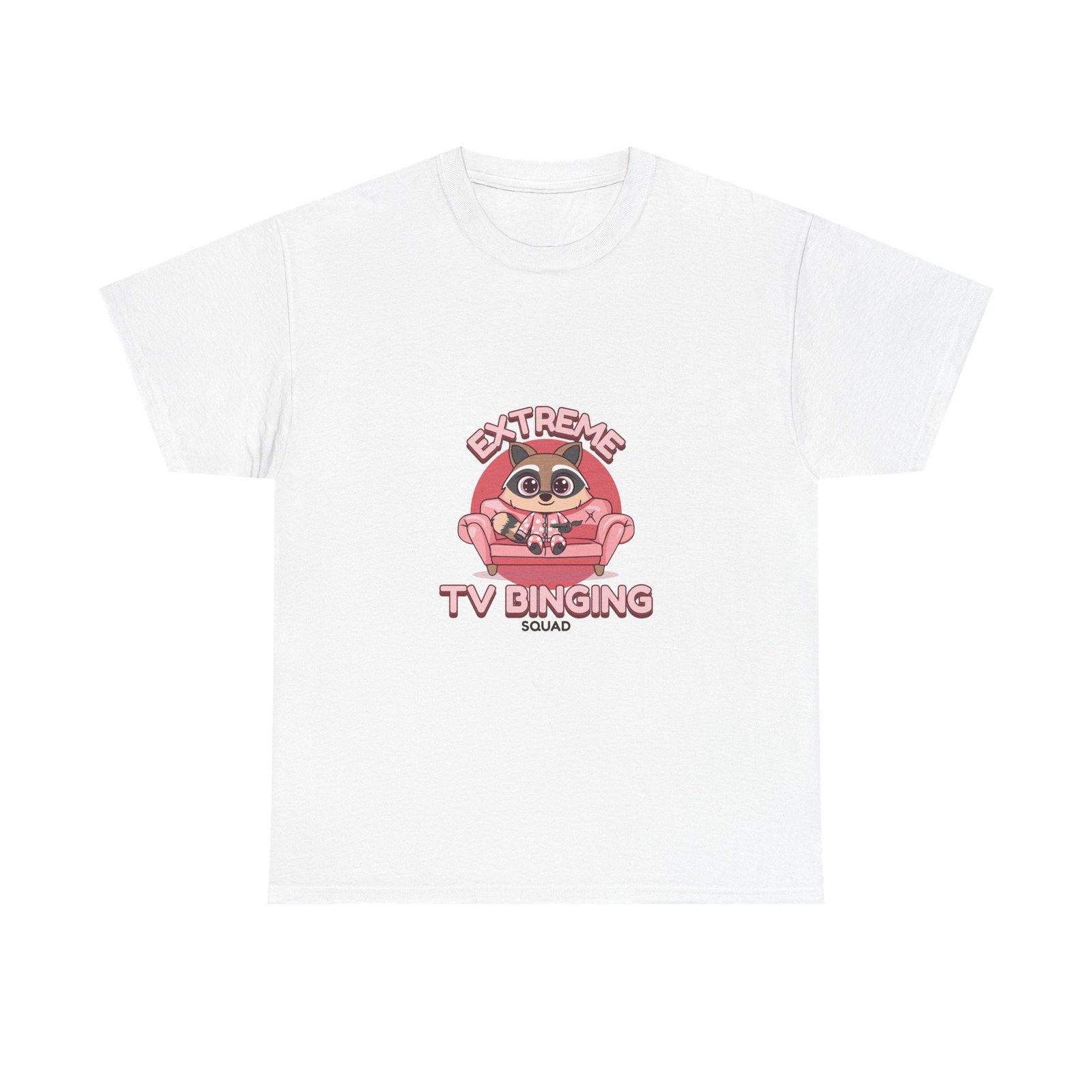 Extreme TV Binging Squad Raccoon Gamer Graphic - T-shirt