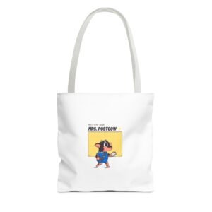 Mrs. Postcow Funny Cartoon Cow with Postal Theme - Tote Bag