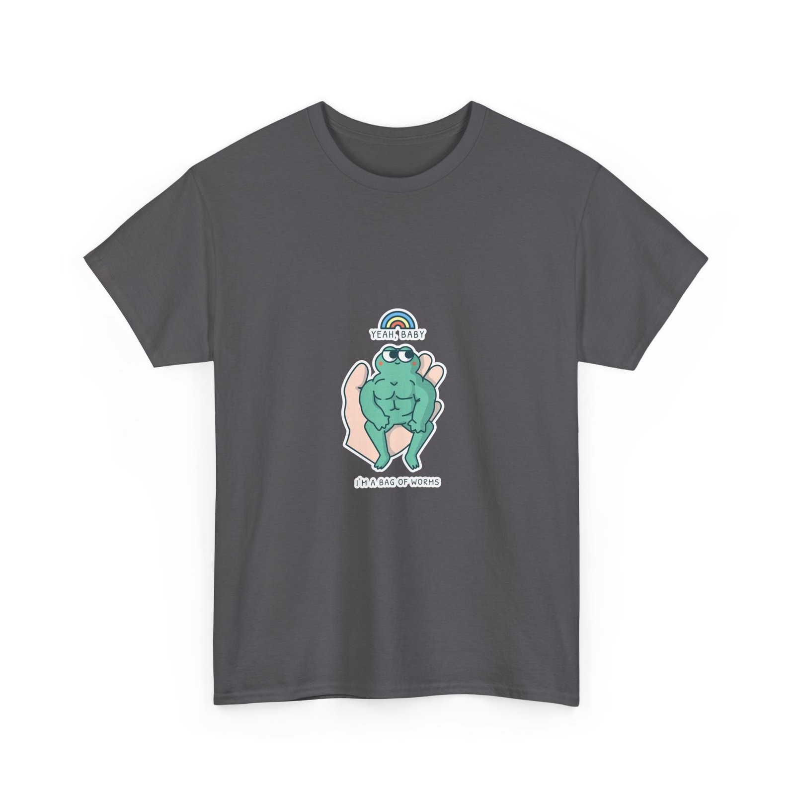 Yeah Baby Buff Frog Cartoon Muscle Fitness Illustration - T-shirt - Image 7