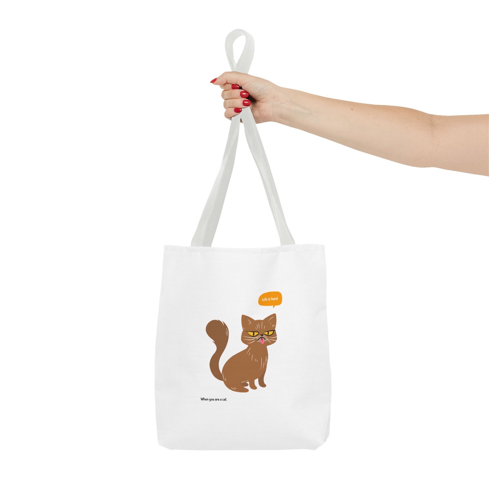 Life Is Hard Grumpy Cat Funny Sarcastic Attitude Design - Tote Bag - Image 4
