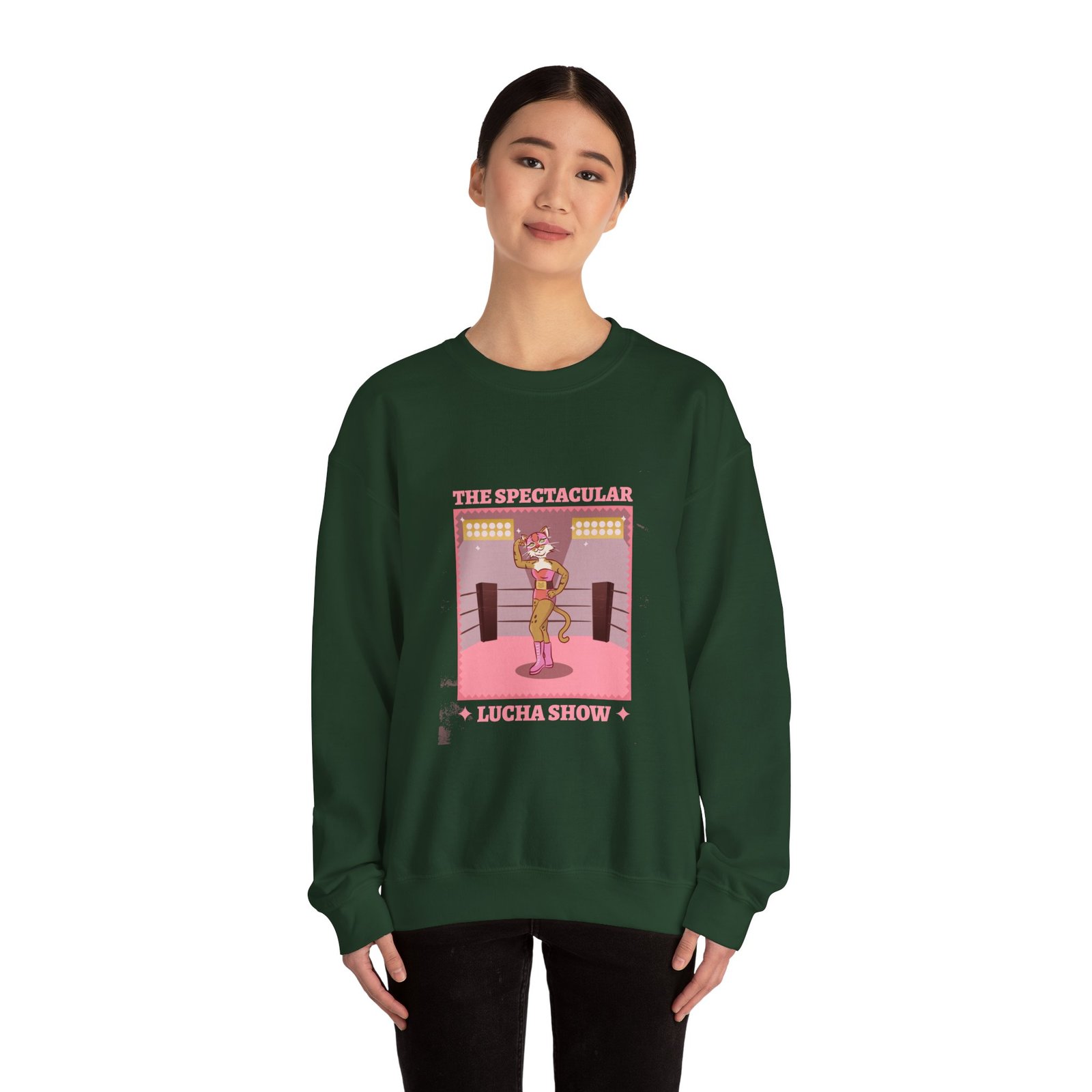 The Spectacular Lucha Show Cat Athletic Design - Sweatshirt - Image 8