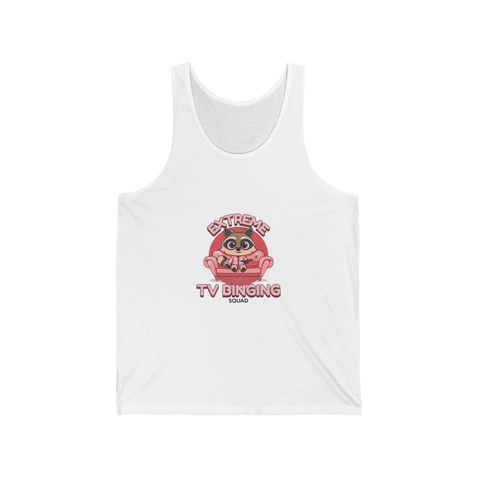 Extreme TV Binging Squad Raccoon Gamer Graphic - Tank Top