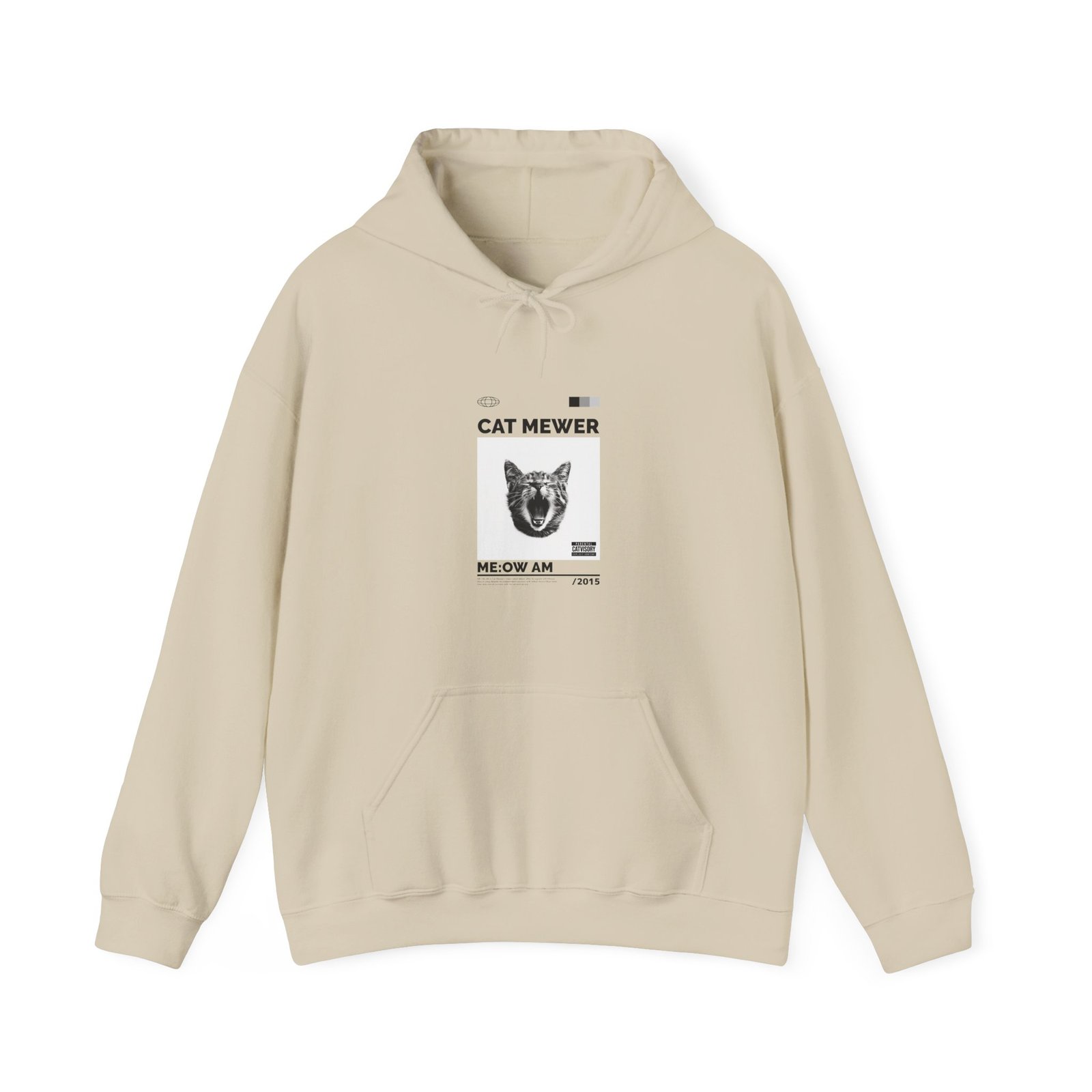 Cat Mewer Screaming Feline Illustration with Expressive Pose - Hoodie - Image 5