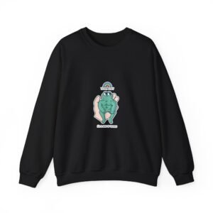 Yeah Baby Buff Frog Cartoon Muscle Fitness Illustration - Sweatshirt