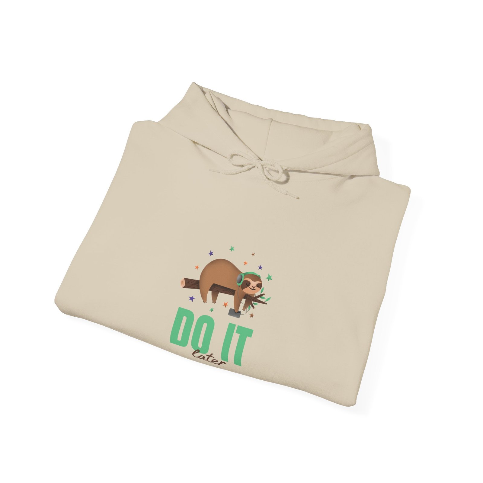 Do It Later Sloth Lazy Cartoon Illustration - Hoodie - Image 8