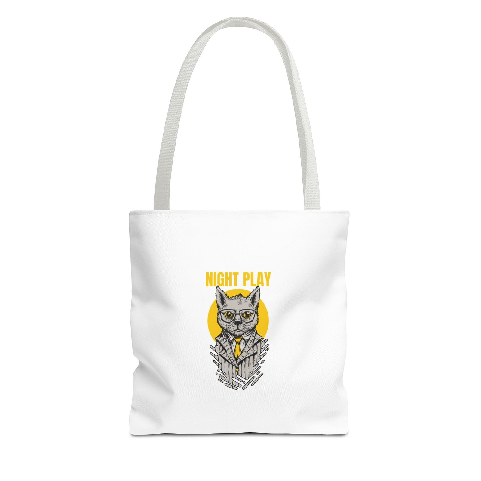 Mysterious Cat Silhouette Playing Under Moonlight - Tote Bag