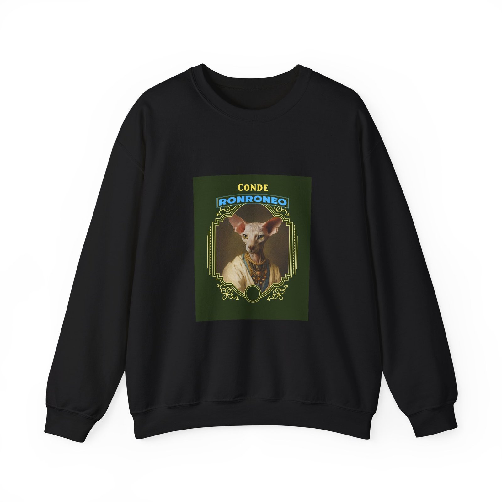 CONDE RONRONEO Sphynx Cat Noble Artistic Illustration - Sweatshirt