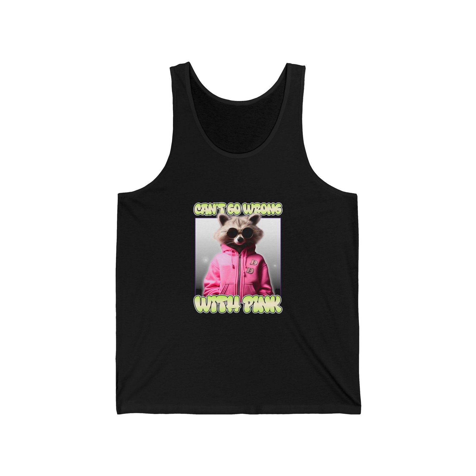 Can't Go Wrong With Pink Raccoon Stylish Graphic Design - Tank Top