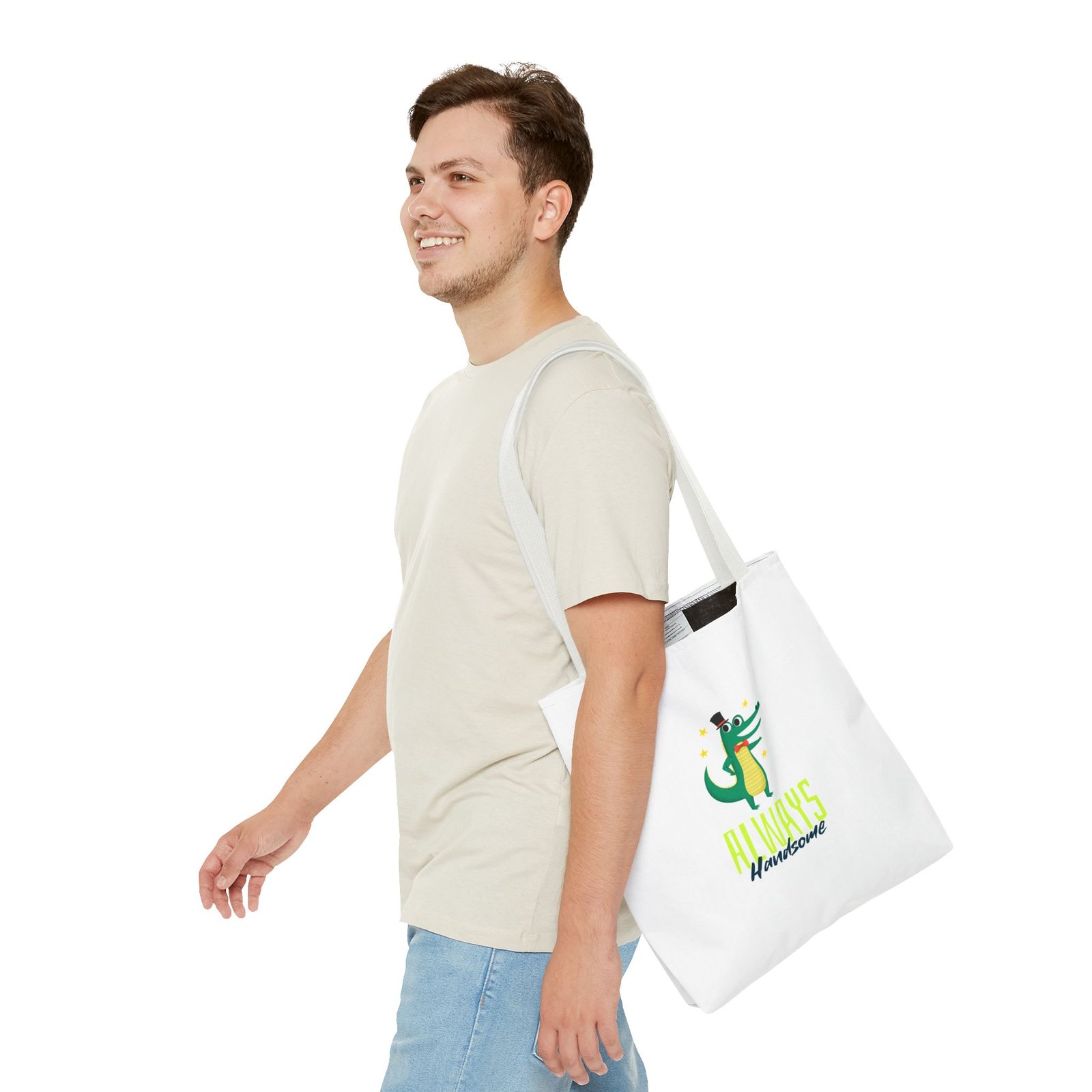 Always Handsome Crocodile Charming Illustration - Tote Bag - Image 7