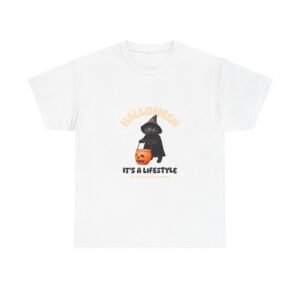 Halloween Lifestyle Cat with Spooky Vibes Design - T-shirt