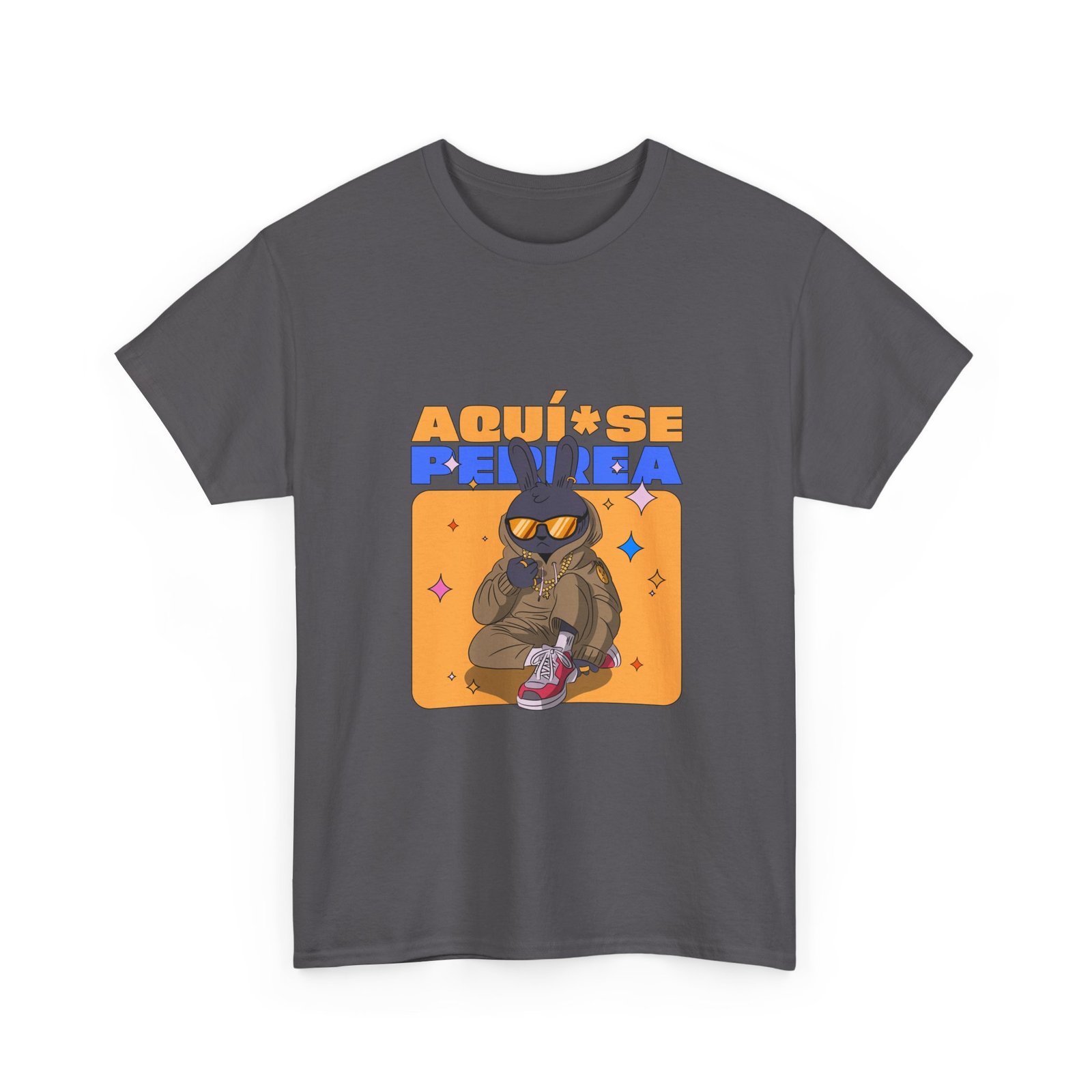 AQUÍ SE PERREA Bunny Urban Streetwear Graphic Design - T-shirt - Image 7