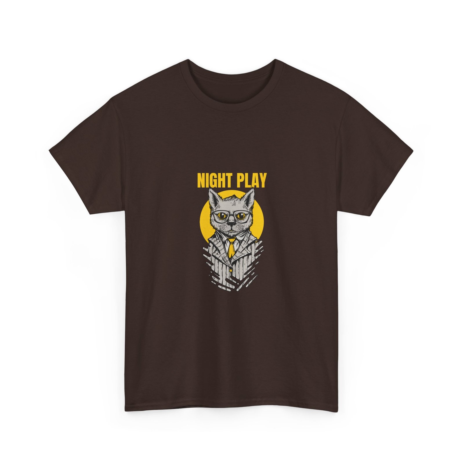 Mysterious Cat Playing at Night with Moonlit Glow - T-shirt - Image 3