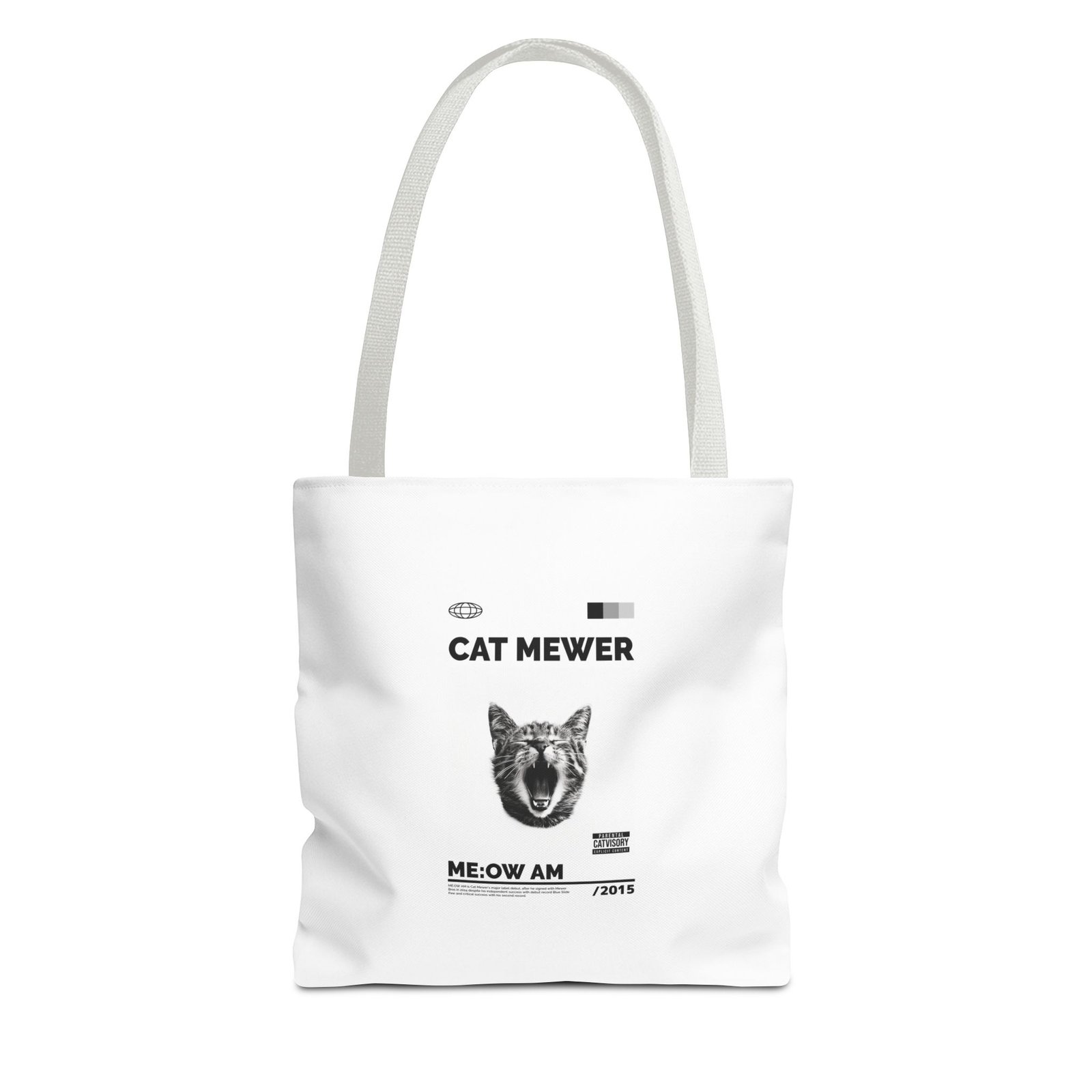 Cat Mewer Screaming Feline Illustration with Expressive Pose - Tote Bag