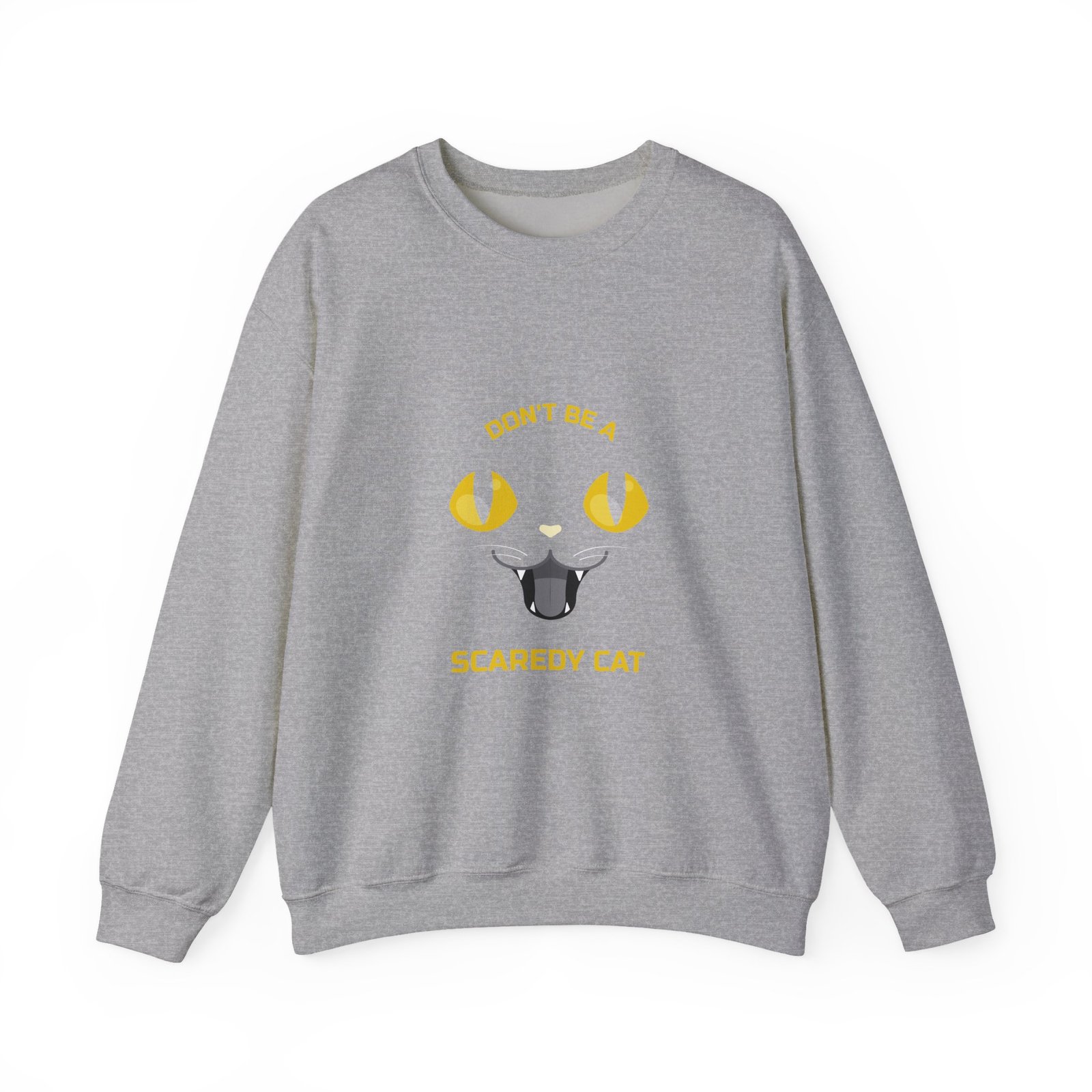 Funny Don’t Be a Scaredy Cat Cat Teasing Cartoon Design - Sweatshirt - Image 9