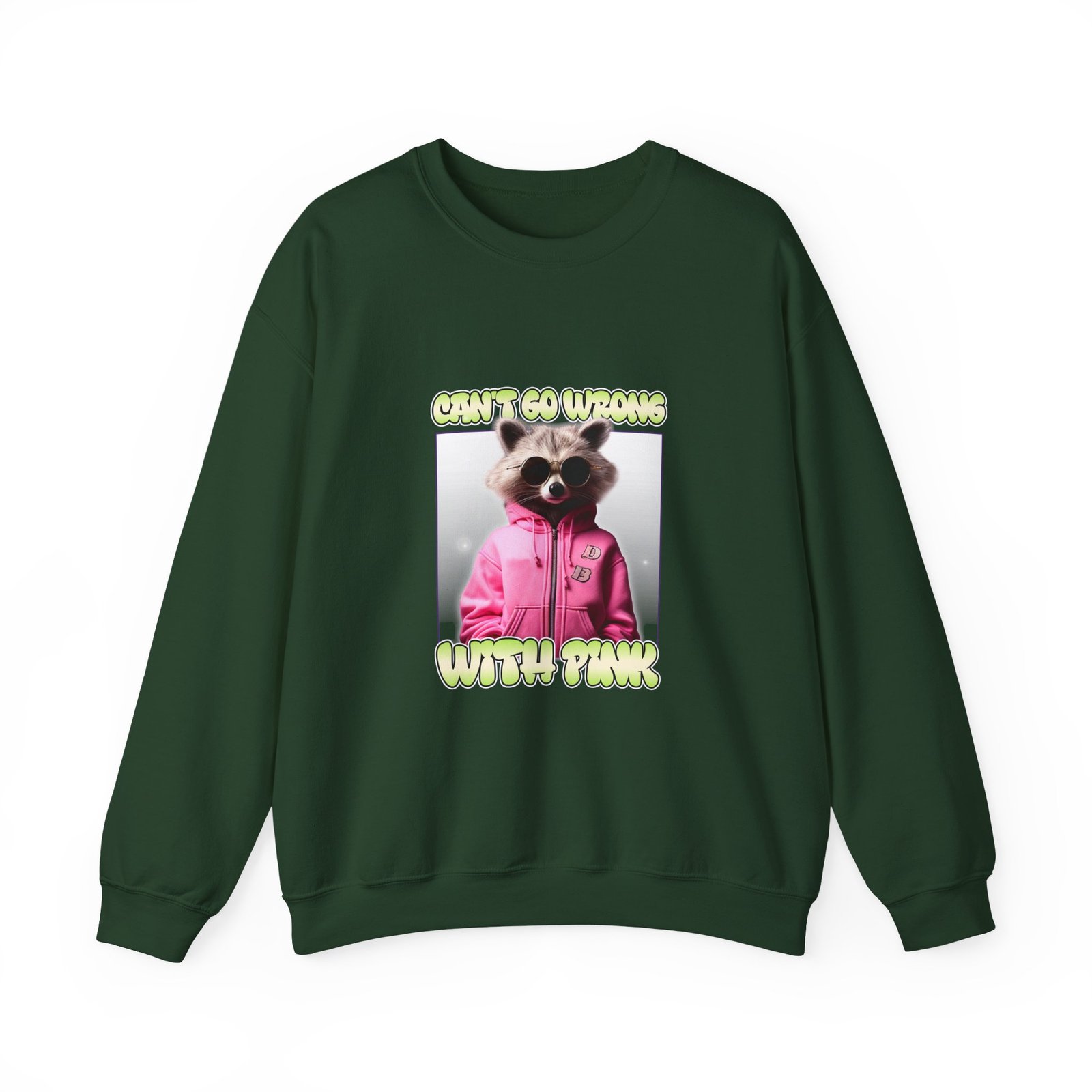 Can't Go Wrong With Pink Raccoon Stylish Graphic Design - Sweatshirt - Image 5