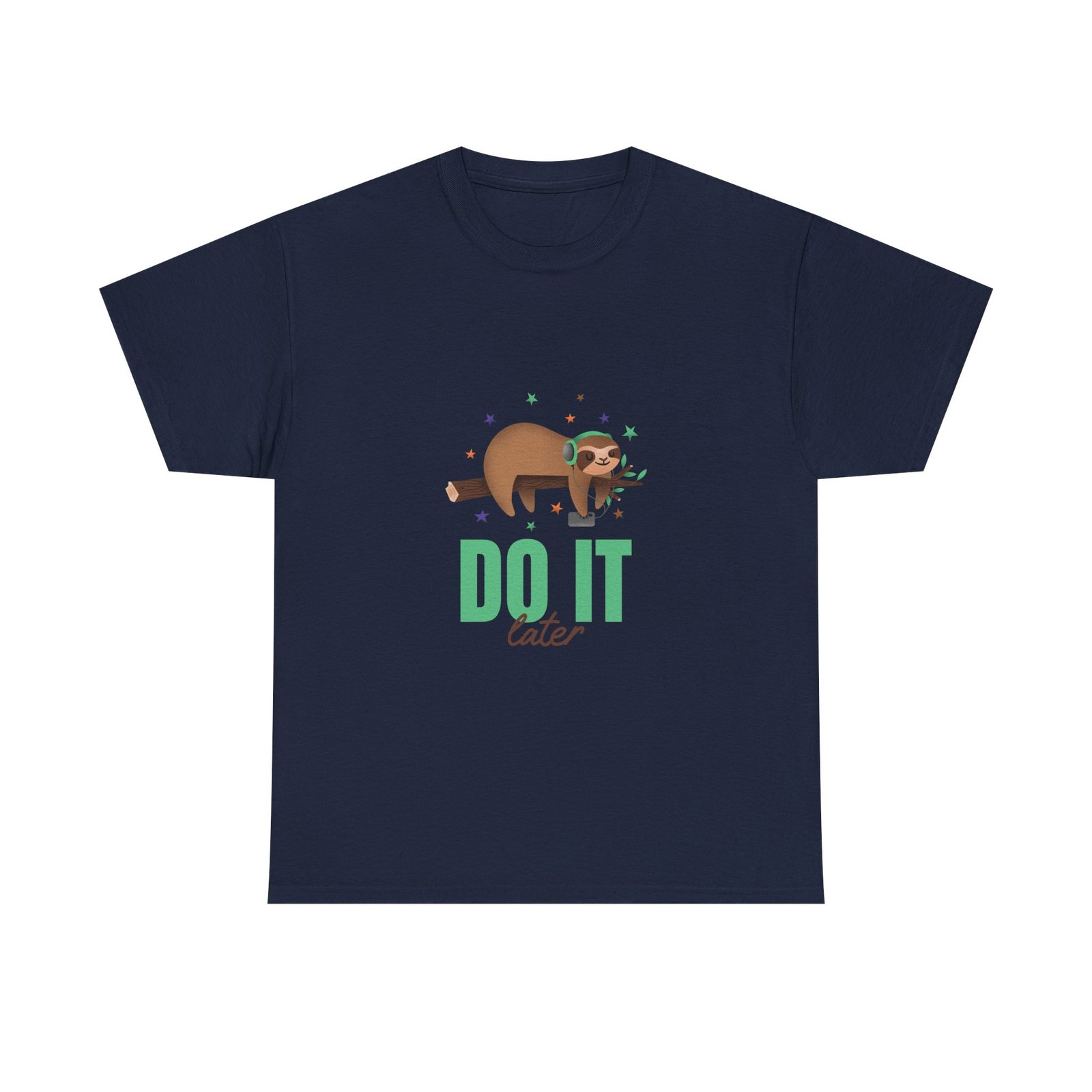 Funny Do It Later Sloth Lazy Cartoon Illustration - T-shirt - Image 9