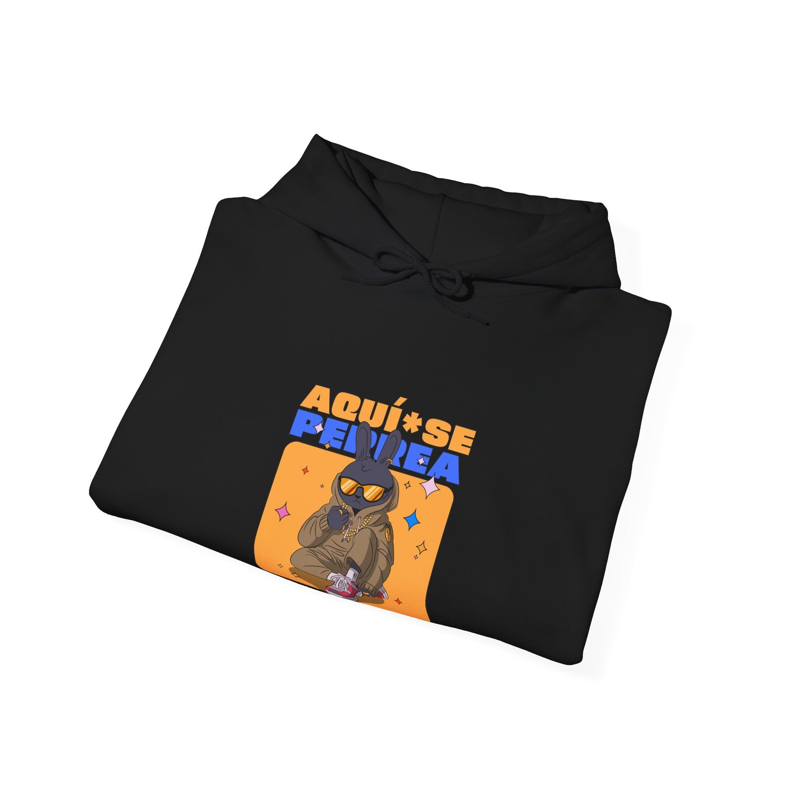 AQUÍ SE PERREA Bunny Urban Streetwear Graphic Design - Hoodie - Image 4
