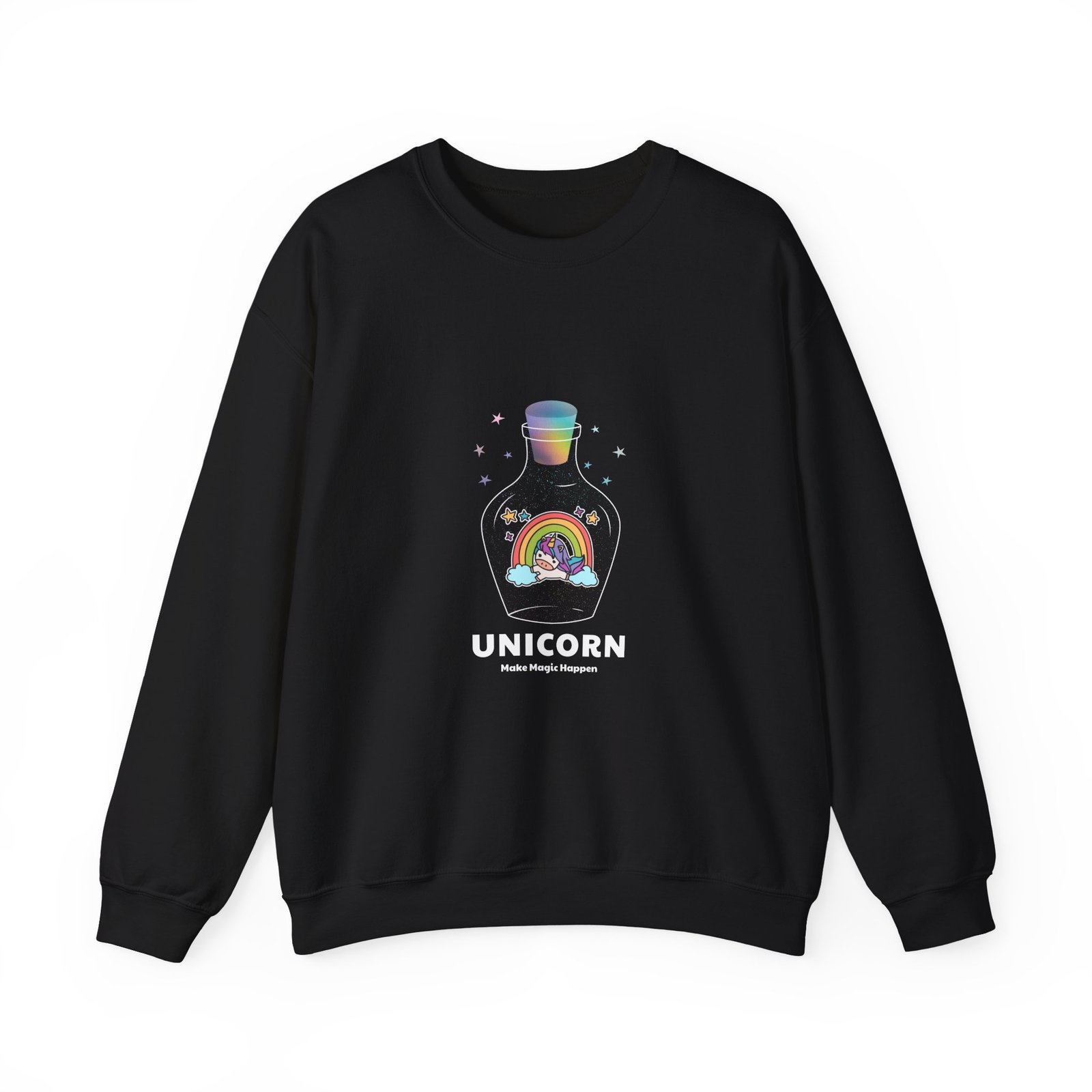 Whimsical Unicorn with Magical Sparkles and Rainbow Mane - Sweatshirt