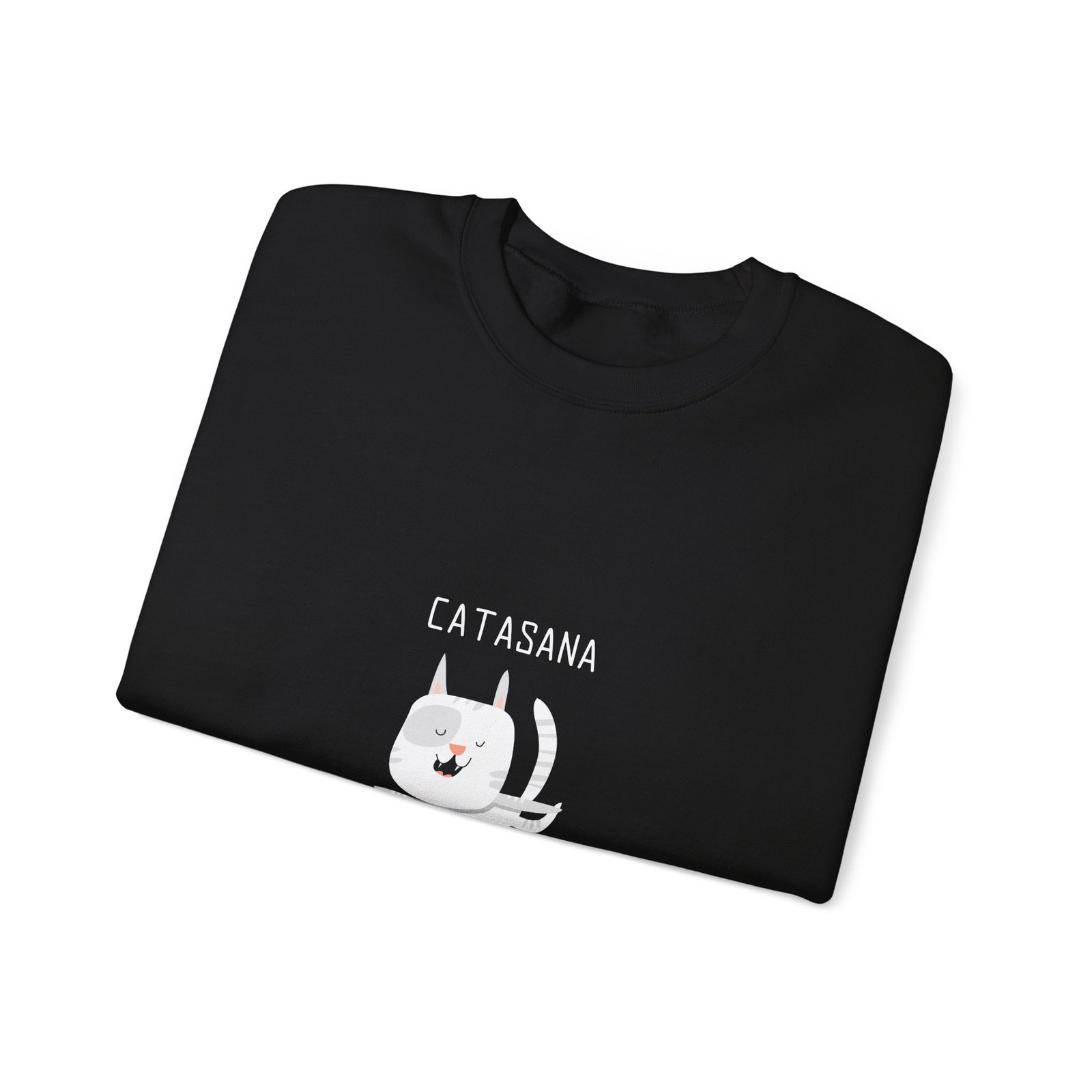 Cat Doing Yoga Asana in Peaceful Zen Pose Illustration - Sweatshirt - Image 3