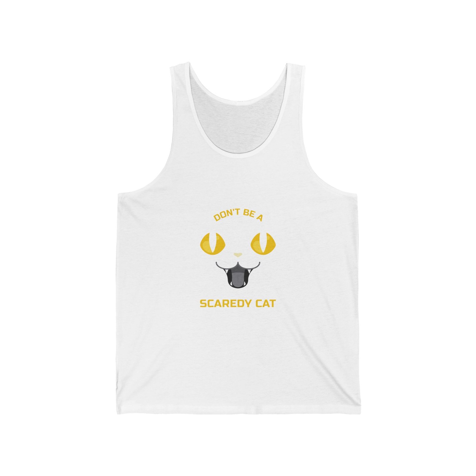 Funny Don’t Be a Scaredy Cat Cat Teasing Cartoon Design - Tank Top