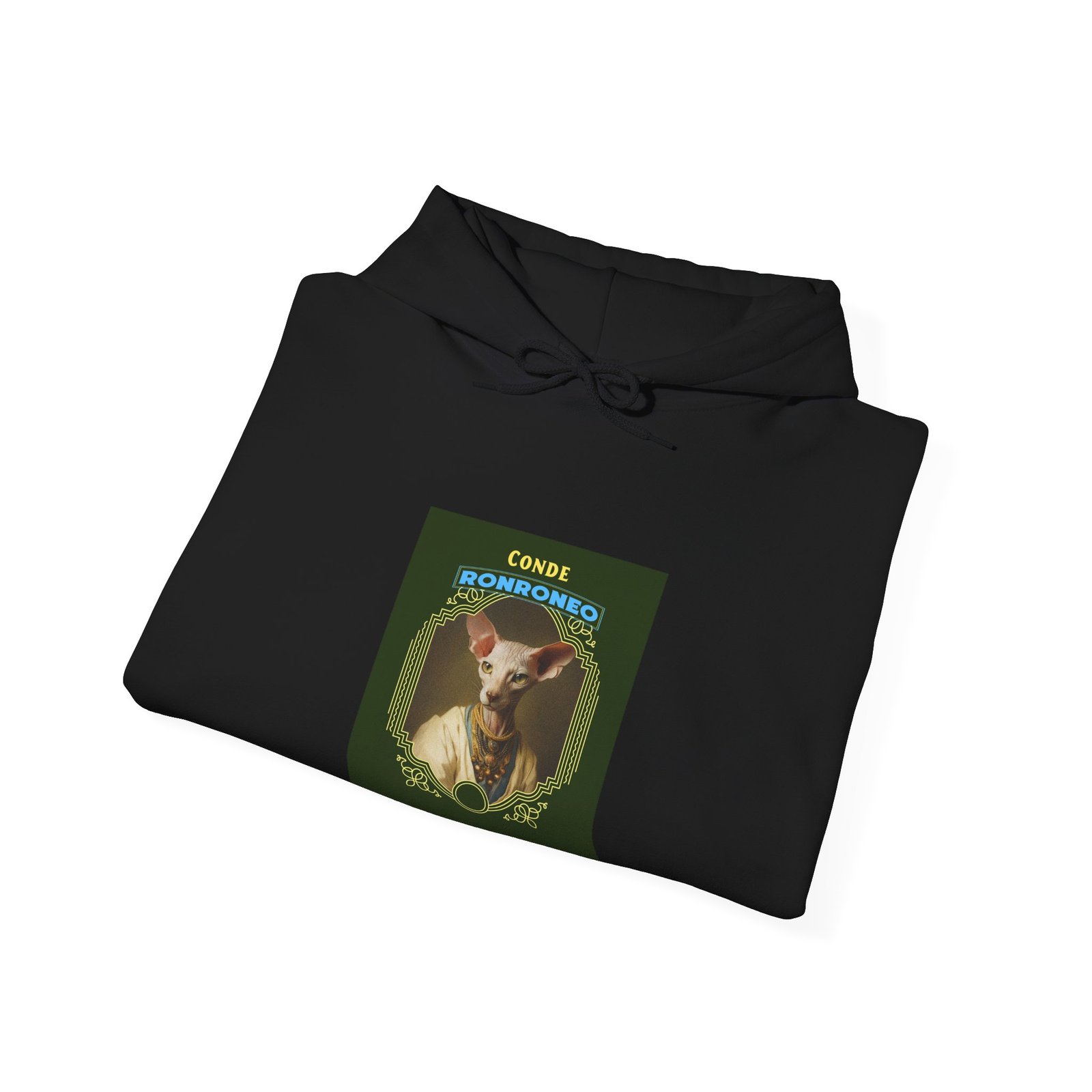 CONDE RONRONEO Sphynx Cat Noble Artistic Illustration - Hoodie - Image 4