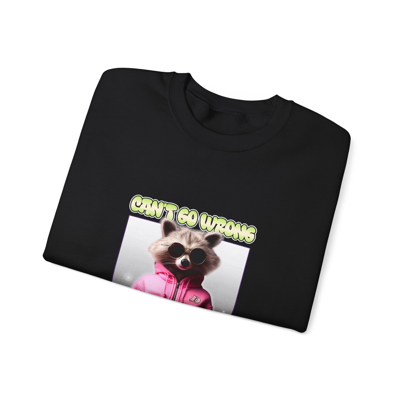 Can't Go Wrong With Pink Raccoon Stylish Graphic Design - Sweatshirt - Image 3