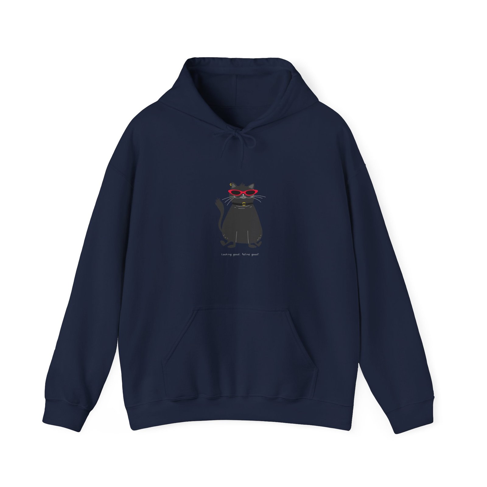 LOOKING GOOD, FELINE GOOD Cat Stylish Typography Design - Hoodie - Image 9